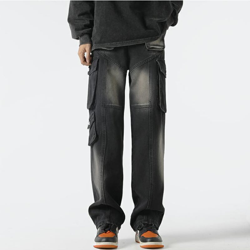 [Emeisa Series]★Pants★ Casual Pants 3color Unisex Men's Denim Pants Black Blue Coffee Color