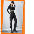 Load image into Gallery viewer, [AZE Series] ★Casual Pants★ Bottoms Black, Autumn clothes, easy to match, slimming, unique, fringe, cool
