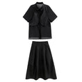 Load image into Gallery viewer, [YIDAO Series]★Setup★ 2-piece set, top and bottom set, black, slimming, fashion, loose
