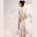 Load image into Gallery viewer, [YUEQIAO Series]★Cheongsam dress★Short length mermaid line Chinese style dress Chiffon Light pink
