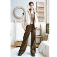 Load image into Gallery viewer, [Kokaisha---Jiku Brownma Series] ★Denim pants with belt★ Brushed lining, thick bottoms, pants, cotton, easy to match
