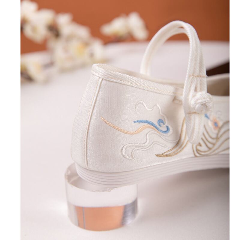 [BAIQIN Series] ★Embroidery shoes★ Size 34-40 2color Shoes Chinese style shoes Tang suit Hanfu retro white green