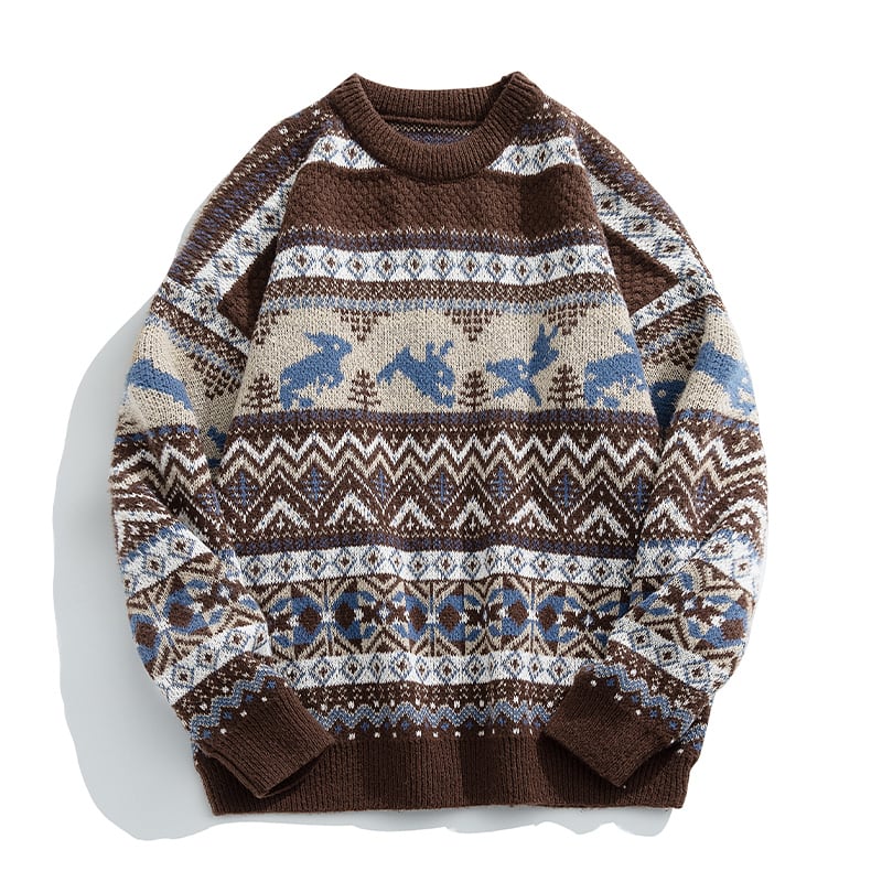 [Pvpvpv series] ★Sweater★ 2color knit tops Christmas unisex men's deer casual easy to match