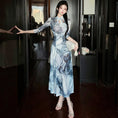 Load image into Gallery viewer, [GEGE Series]★Cheongsam dress★ Ink pattern dress Slit sexy slimming Chinese clothes SML
