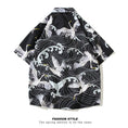 Load image into Gallery viewer, [YISHUO Series]★Shirt★ Tops, short sleeve shirt, unisex, men's, large size, crane pattern print
