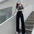 Load image into Gallery viewer, [Tachisho acid series]★Casual pants★Bottoms, slimming, high-looking design, easy to match, black, black
