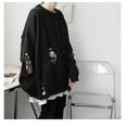 Load image into Gallery viewer, [YUANLAI Series]★Sweater★ 2color black or white knit tops, hole-cutting, unisex, loose, men's fashion
