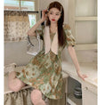 Load image into Gallery viewer, [MEIYI Series] ★One Piece★ Large Size Switching Cute Oil Painting Style Summer Clothes Summer Dress Date Photography Commuting Green Floral Pattern
