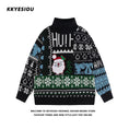 Load image into Gallery viewer, [KKYESIOU Series] ★Sweater★ 3color Tops High Neck Christmas New Year Unisex Men's Red Black
