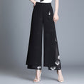 Load image into Gallery viewer, [Aooka Series]★Gaucho Pants★ Chiffon Women's Fashion Slit Easy to Match Black Black
