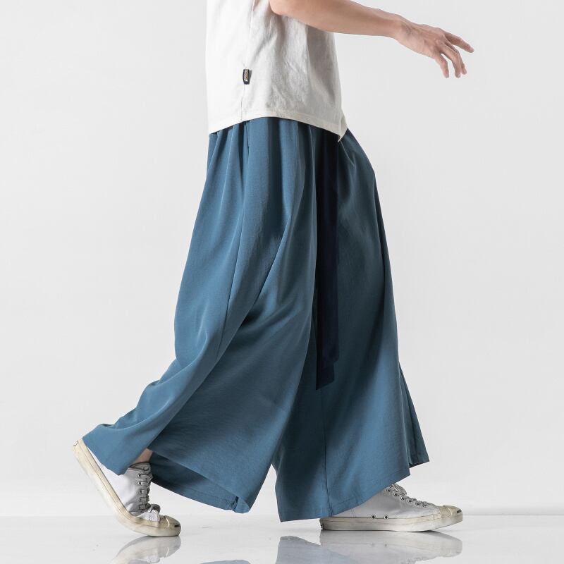 [Small Trouble Series]★China Style Pants★ 5color Large Size Wind Pants Unisex Men's Blue Red Black White