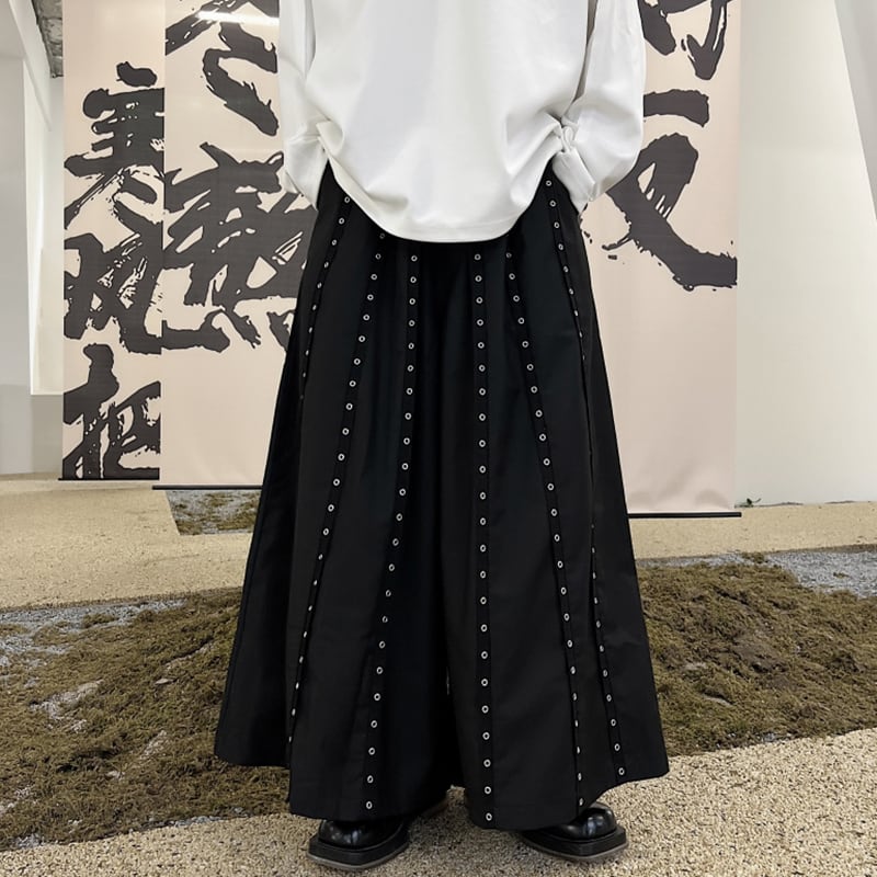 [Illustrated series]★China style trousers★ Gaucho pants, culotte skirt, unisex, men's, cool, stylish