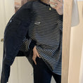 Load image into Gallery viewer, [KEKELI Series] ★Long sleeve shirt★ 2color tops Loose horizontal striped striped pattern Casual Easy to match
