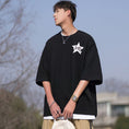 Load image into Gallery viewer, [BIGEMAN Series]★T-shirt★ Tops 2color Unisex Men's Large Size Star Casual Black White
