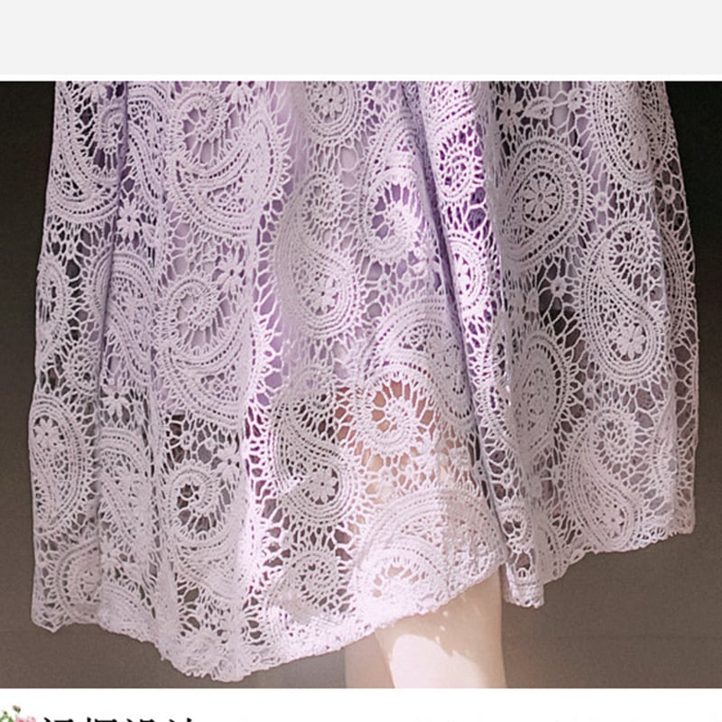 [Kasa no Castle Series] ★China style dress★ 3color black or beige or purple lace dress for dates, weddings, commuting, improving temperament