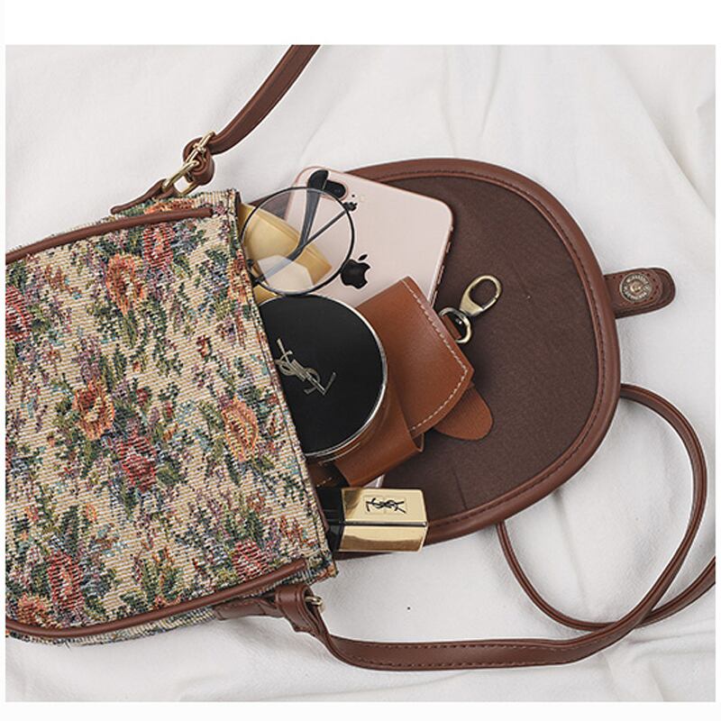 [XIAOSEN Series]★Bag★ 2color Floral Pattern Shoulder Bag Cute Date Commuting Office Lady Office Improves Temperament