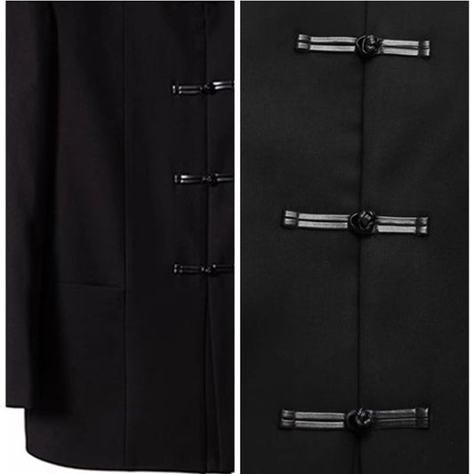 [23 Series] ★China style outerwear★ Blazer jacket unisex men's China button black black