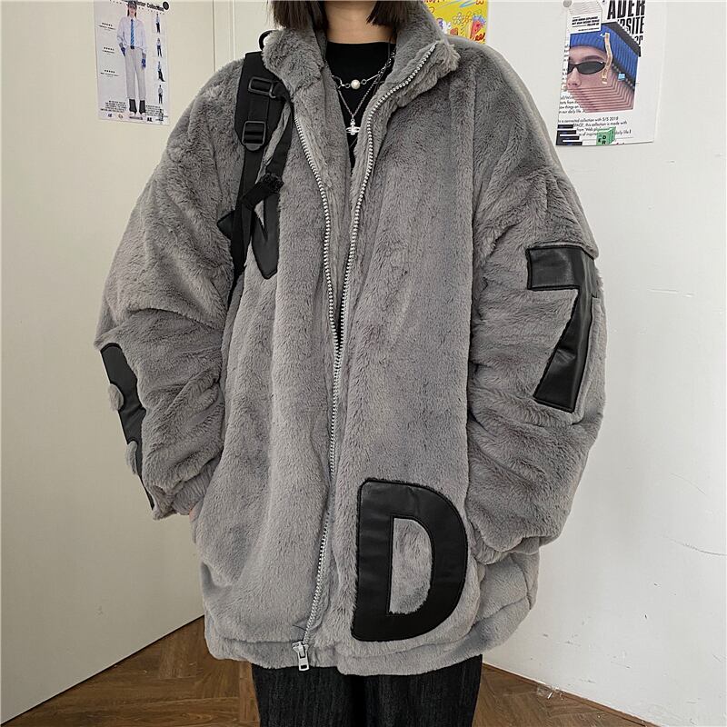 [Style Series] ★Outerwear★ 2color jacket unisex men's thick warm black gray black gray couple clothes