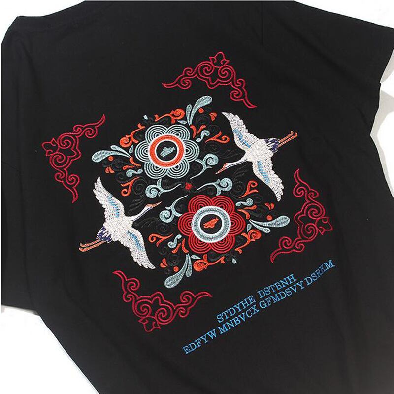 [YUWA Series] ★China style T-shirt★ 2color crane unisex couple clothes tops easy to match