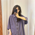 Load image into Gallery viewer, [UATONLINE Series]★China Style Shirt★ Thin Medium Chinese Clothes Tops Unisex Men's Short Sleeve Shirt Purple
