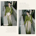 Load image into Gallery viewer, [Az Suna Series] ★Chinese style setup★ 2-piece set Shirt Maki skirt Green Green S M L XL
