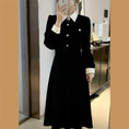 Load image into Gallery viewer, [ZHENMANZI Series] ★One Piece★ Faux layered long sleeve thick women's fashionable slimming appearance enhances your temperament Black Black
