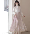 Load image into Gallery viewer, [Kaede bamboo---Hanako rabbit series] ★China style setup★ 2-piece set, long sleeve shirt + windshield skirt, coming-of-age ceremony, everyday wear, white, pink
