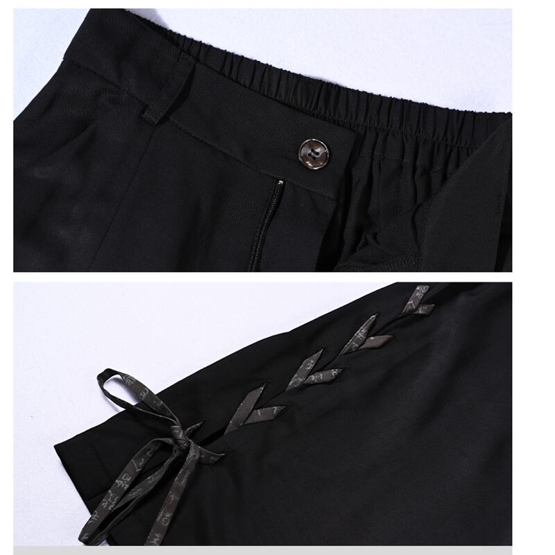 [Ancient monster house---Yunmeng Yukan series]★China style pants★Bottoms Gaucho pants Black Black slimming wear