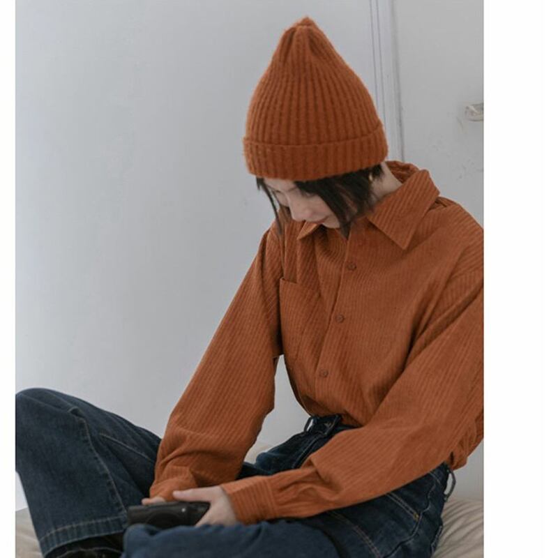 [TAOMIDI Series]★Shirt★ 2color Tops Women's Corduroy Simple Commuting Easy to Match