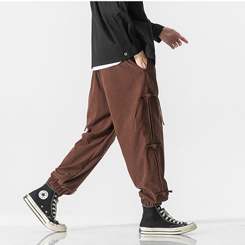 [Small Trouble Series]★China style pants★ 3color bottoms unisex men's large size gray black coffee color