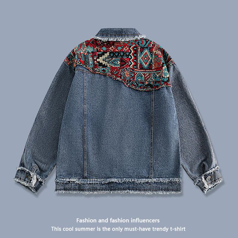 [Satoru Series]★China style jacket★ 2color denim jacket outerwear unisex men's ethnic switching