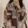 Load image into Gallery viewer, [YOUZI Series]★Shirt★ Tops Oil Painting Style Thin Spring/Summer Loose Retro Print Long Sleeve Shirt S M L XL 2XL
