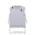 Load image into Gallery viewer, [HTTAOSUP Series] ★Vest★ 2color Tops Knit Unisex Men's Sleeveless Black Gray Fashion
