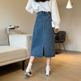 Load image into Gallery viewer, [SANMUZI series]★Denim skirt★Bottoms Embroidery Spring clothes Blue Blue Cute Slimming Ladies
