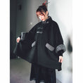 Load image into Gallery viewer, [Ancient monster house---Shanhai Jing Kunlun series] ★China style coat★ Outer coat Lasha loose thick warm black black cloak coat
