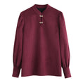 Load image into Gallery viewer, [LAWO Series]★China style shirt★ 2color tops corduroy improves temperament apricot red
