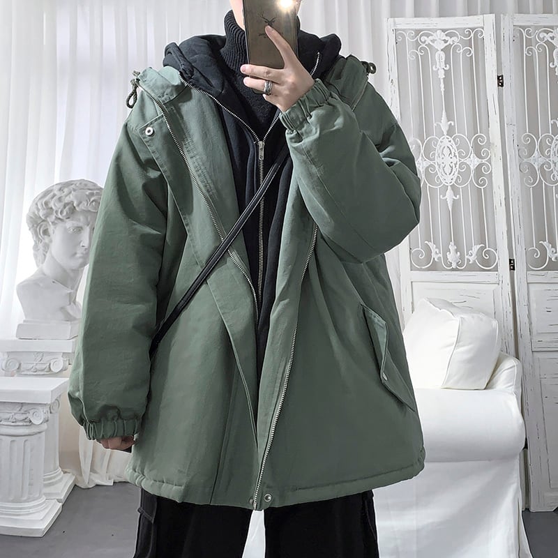 [Leonbinno Series] ★Winter Coat★ 3color Thick Warm Unisex Men's Cold Protection Faux Layered Fashion