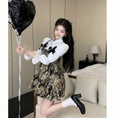 Load image into Gallery viewer, [NANA series]★Setup★ Shirt + hanging dress cat cat 2-piece set white SML cute short length
