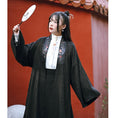 Load image into Gallery viewer, [Ancient Monster House---Four Wise Songs Series] ★Chinese style happi coat★ Chinese elements, Chinese clothing, long length, loose, black, black, original
