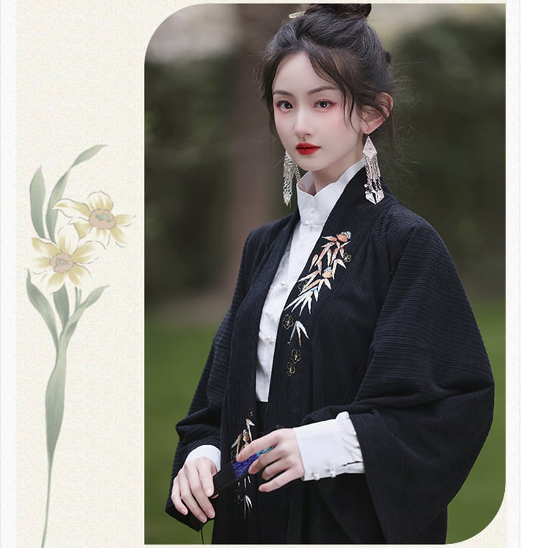 [WUJIA Series]★China style outerwear★Spring/summer embroidery Chinese elements Improves temperament Casual wear Black Easy to match