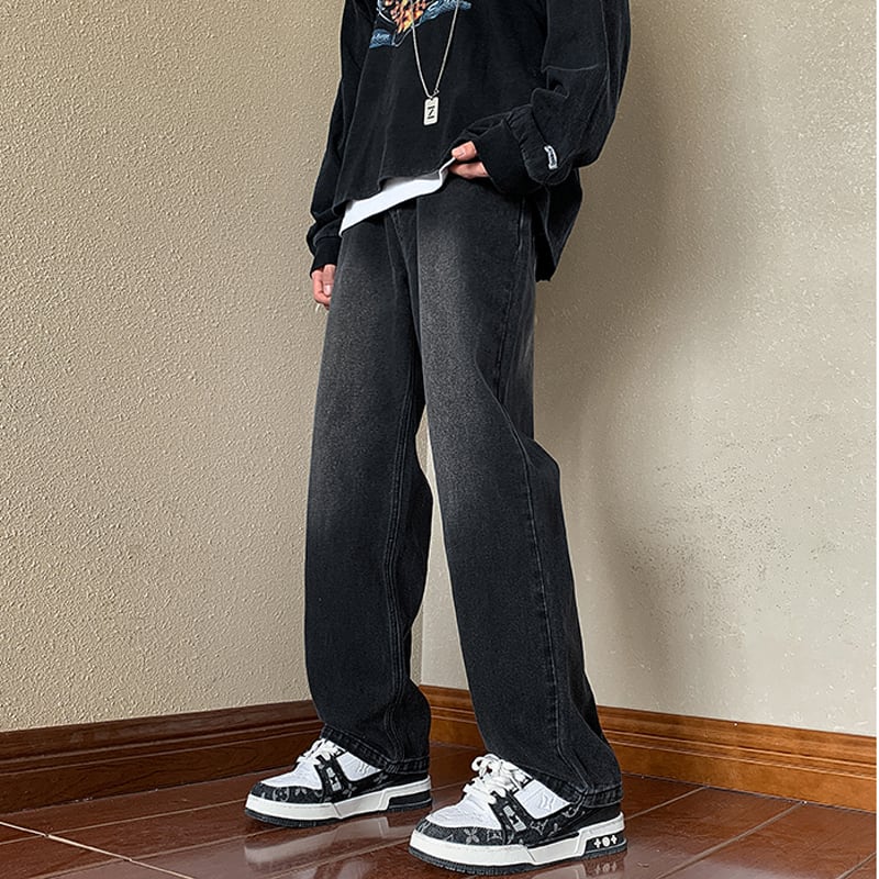 [V37 Series]★Denim Pants★ 2color Bottoms Unisex Men's Trousers Spring/Summer Easy to Match Fashion