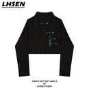 [LHSEN series] ★Chinese-style tops★ 2 colors Chinese-style shirts Short length Mini length Slimming Black Apricot