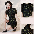 Load image into Gallery viewer, [YUEQIAO Series]★China Dress★ Improved Short Length Chinese Style Dress Chinese Clothes Cute Black Black
