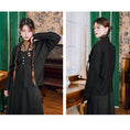 Load image into Gallery viewer, [Kokaisha --- Leaf Series] ★Chinese style tops★ Embroidery Hanfu tops V-neck retro black black
