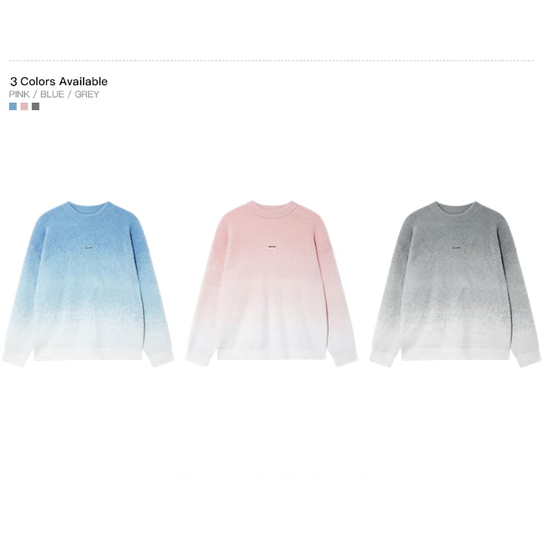 [CHICERRO series] ★Sweater★ 3color tops Color scheme gradation Unisex S M L XL Easy to match