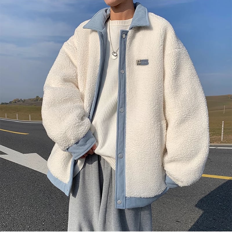 [DUFENG Series] ★Cotton Coat★ 2color Outerwear Winter Coat Unisex Men's Fashion Color Scheme White Black