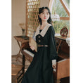 Load image into Gallery viewer, [ZITAIMEIGUI series] ★Dress★ 2color Retro Gray Black Long length Cute Easy to match Improves your temperament
