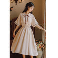 Load image into Gallery viewer, [Shukunsho series]★China style dress★2color embroidery long length short sleeve summer cute easy to match beige green
