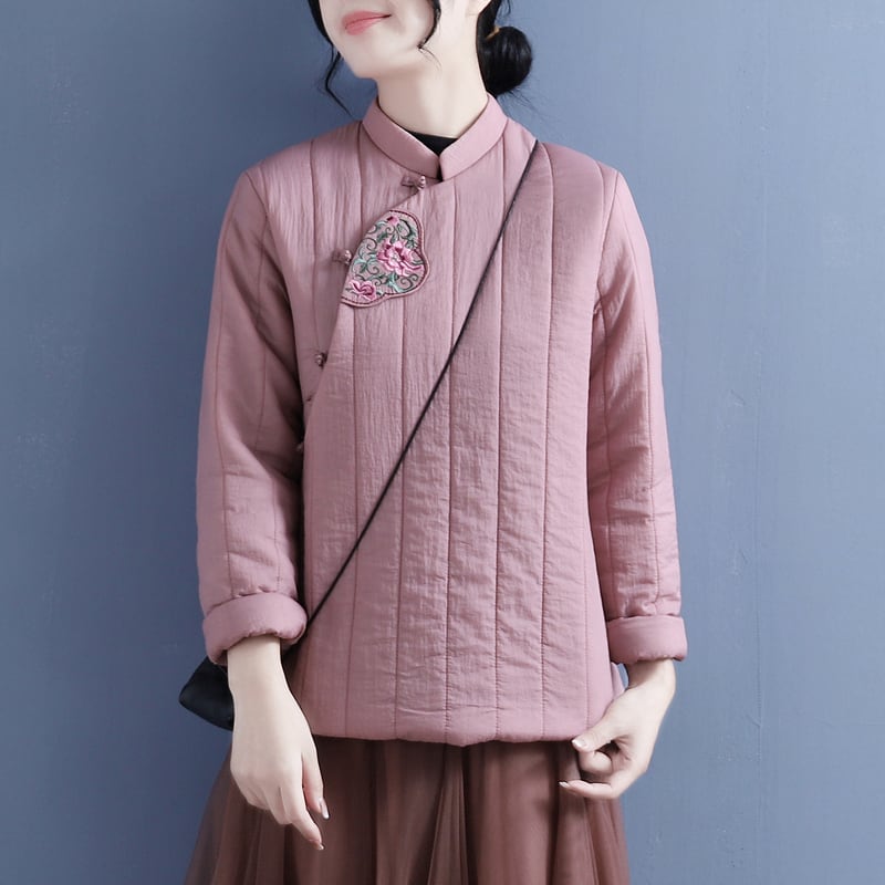 [Qing Series]★Chinese style coat★ 5color cotton coat tops embroidery green yellow pink red black Chinese clothes