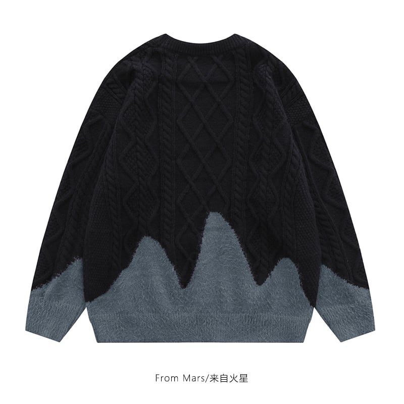 [From Mars Series]★Sweater★ Tops 2color Unisex Men's Black Beige Color scheme ML XL 2XL